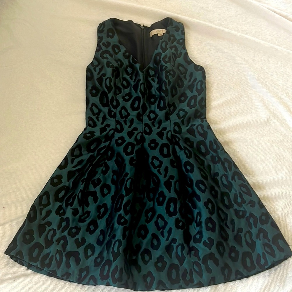 Green Leopard Print Dress